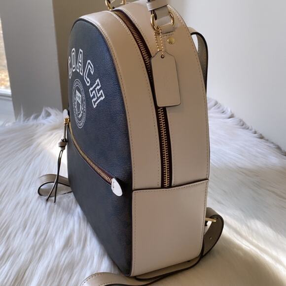 New Coach Jordyn Backpack Signature Canvas with Varsity Motiff - Picture 2 of 8